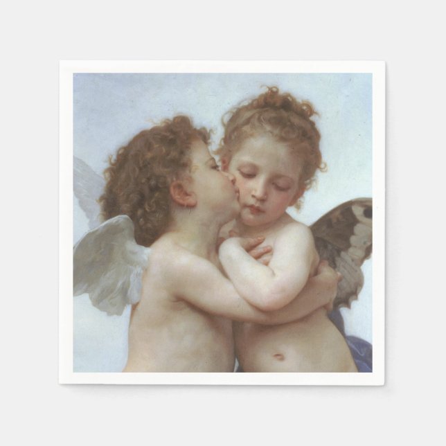 Guardanapo De Papel Cupid and Psyche as children - William Bouguereau (Frente)