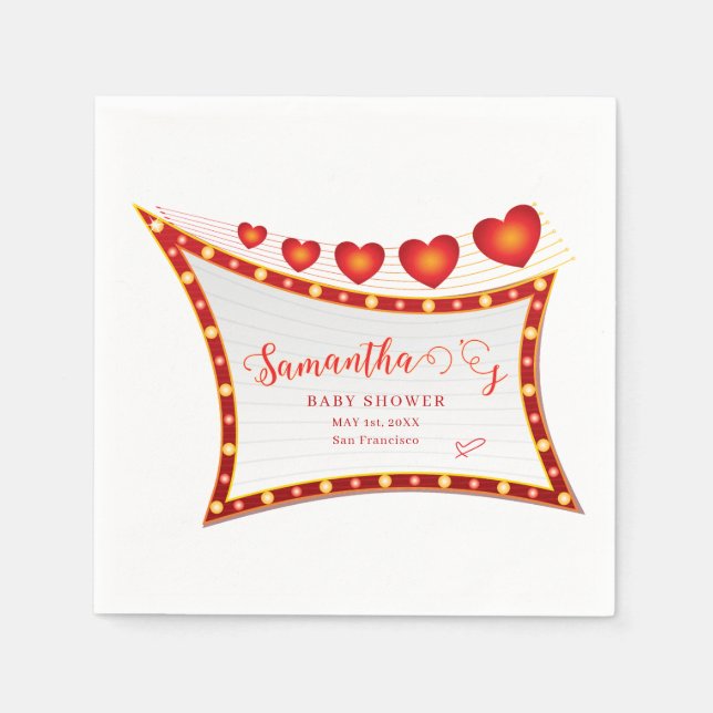 Guardanapo De Papel Cupid Little Secret Valentine Baby Shower Welcome (Frente)