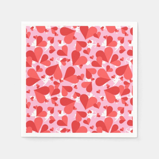 Guardanapo De Papel Cupids Red Confetti (Frente)