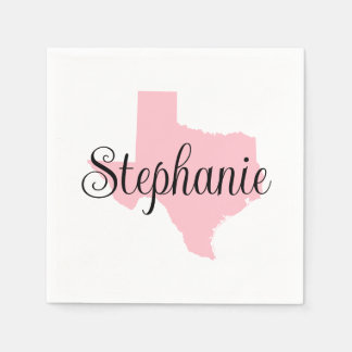 Guardanapo De Papel Curly Script Name Pink Texas