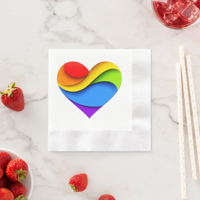 Guardanapo De Papel Curvas cardíacas de orgulho de SlipperyJoe forma 3 (Insitu)