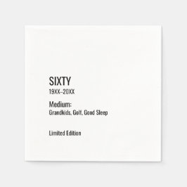 Guardanapo De Papel Custom 60th Birthday Funny Museum Label Chic