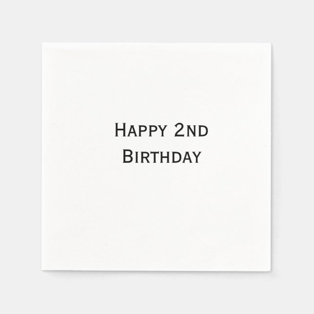 Guardanapo De Papel custom add your text happy birthday 2nd simple  (Frente)