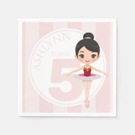 Guardanapo De Papel Custom Age & Name Pink Ballet Girls Birthday