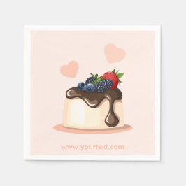 Guardanapo De Papel Custom Berry Dessert Illustration Paper Napkin