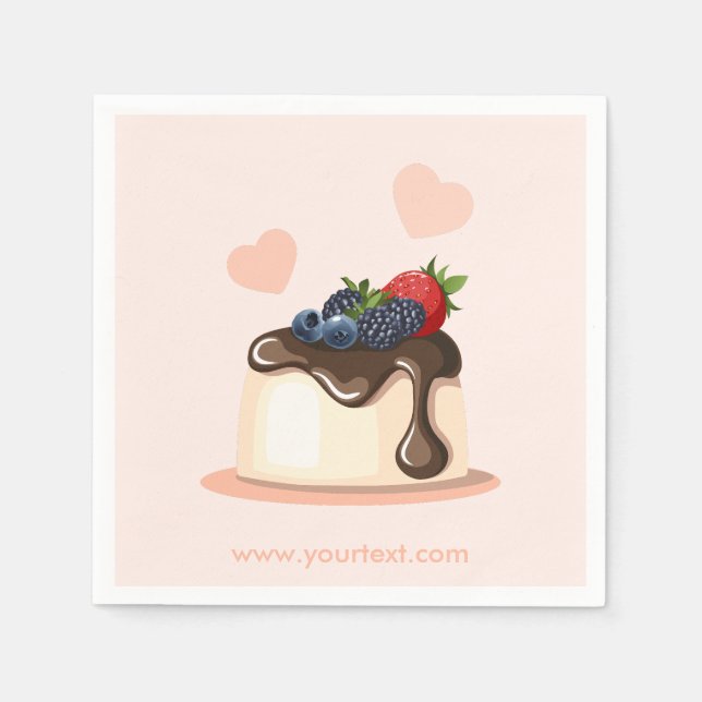 Guardanapo De Papel Custom Berry Dessert Illustration Paper Napkin (Frente)