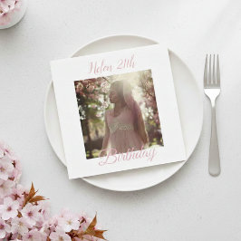 Guardanapo De Papel Custom Birthday Napkins with Photo - Personalized