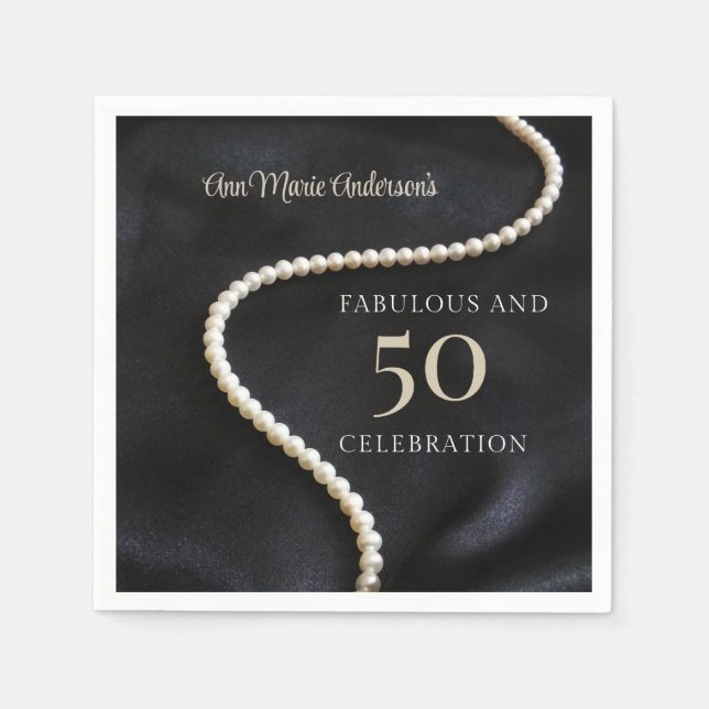 Guardanapo De Papel Custom Black 50 and Fabulous (Frente)