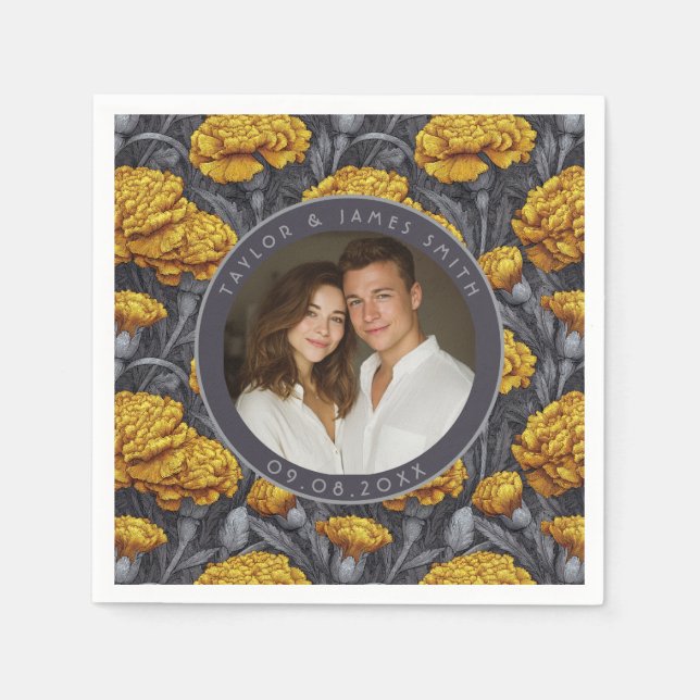 Guardanapo De Papel Custom Carnation Inspired Countryside Wedding (Frente)