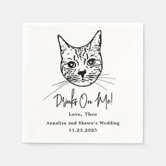Guardanapo De Papel Custom Cat Cocktail Napkins Wedding