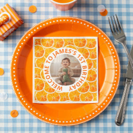 Guardanapo De Papel Custom First Birthday Paper Napkins with Photo