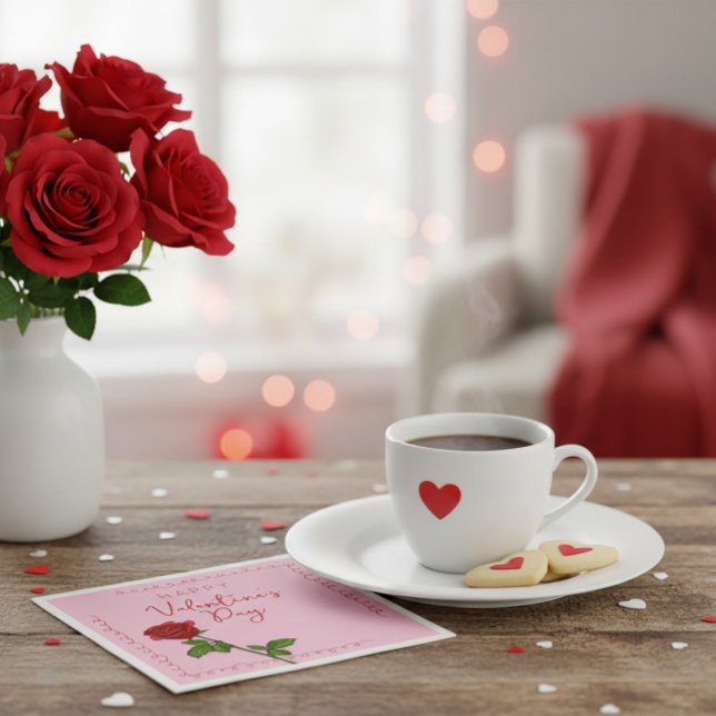 Guardanapo De Papel Custom Happy Valentine’s Day Rose  (Criador carregado)