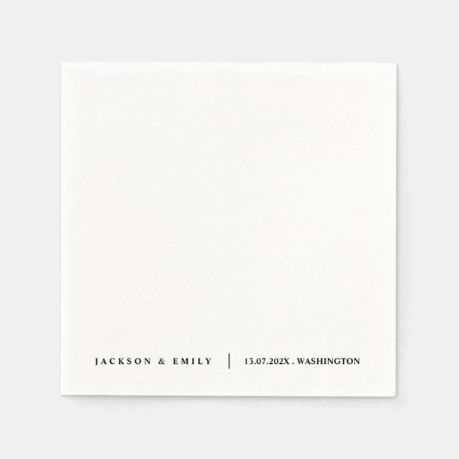 Guardanapo De Papel Custom Modern Minimalistic Wedding (Frente)