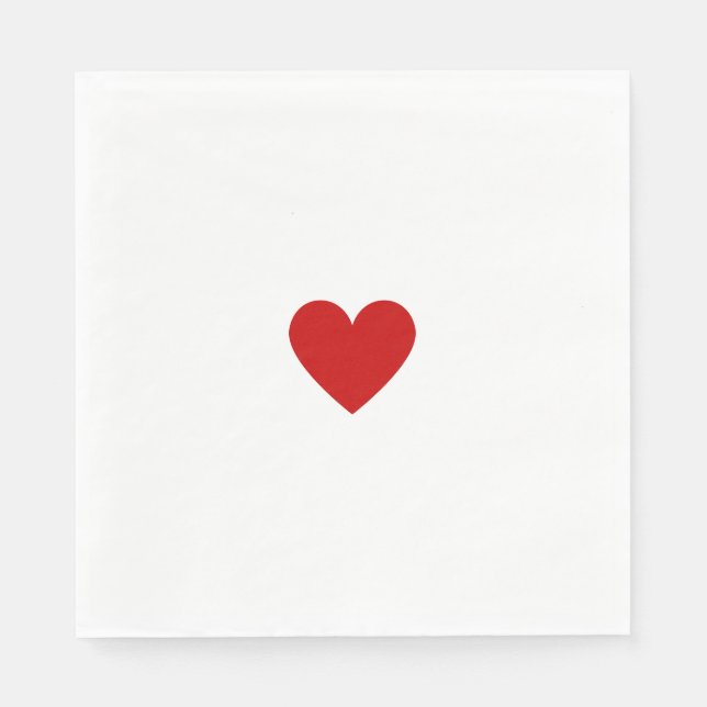 Guardanapo De Papel Custom Modern Red Heart (Frente)