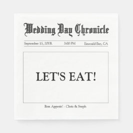 Guardanapo De Papel Custom Modern Simple Script Wedding Buffet Paper