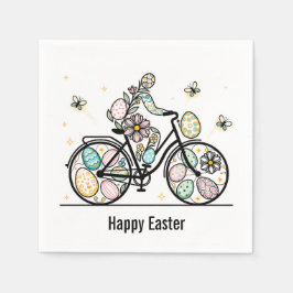 Guardanapo De Papel Custom Name Easter Bicycle Design