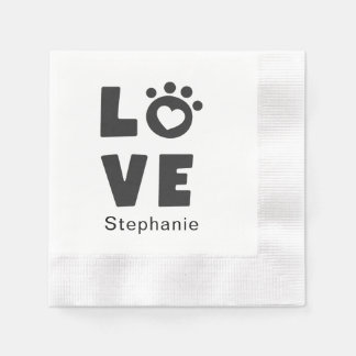 Guardanapo De Papel Custom Name Love Stylish Personalized Paper Napkin