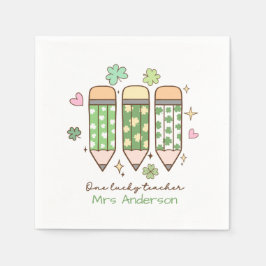 Guardanapo De Papel Custom One Lucky Teacher School Party