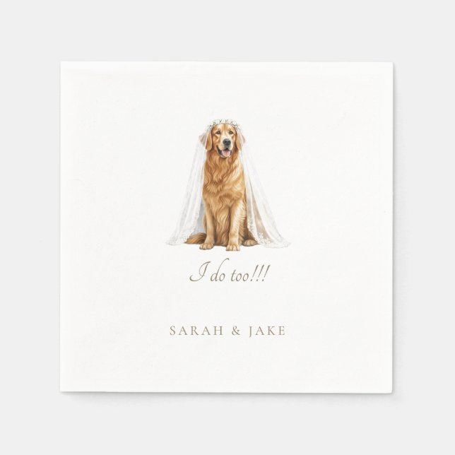Guardanapo De Papel Custom Pet in Wedding Veil Wedding Napkins (Frente)