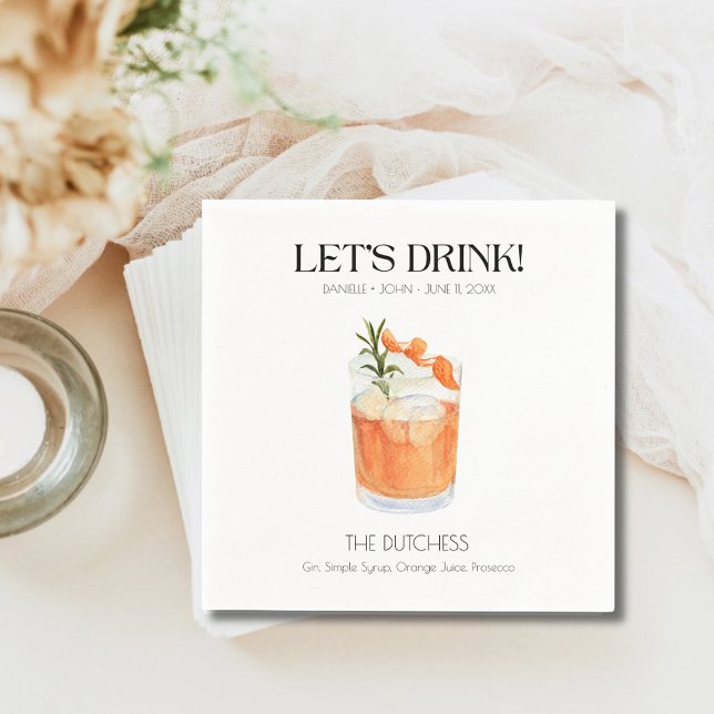 Guardanapo De Papel Custom Signature Cocktail Wedding Napkins  (Custom Signature Cocktail Wedding Napkins)