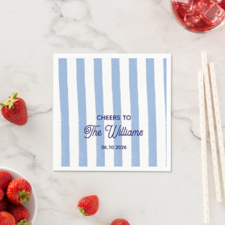 Guardanapo De Papel Custom Wedding Blue Stripe