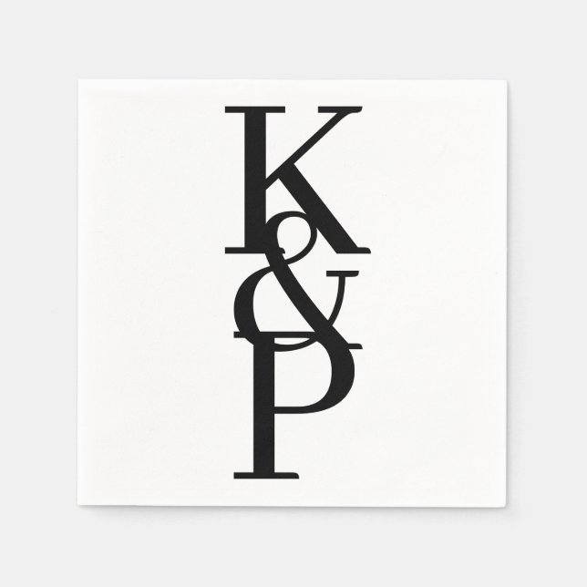 Guardanapo De Papel Custom Wedding Napkins with Initial Logo (Frente)