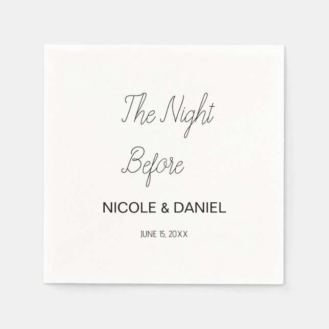 Guardanapo De Papel Custom Wedding The Night Before Bridal Shower  (Frente)