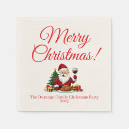 Guardanapo De Papel Customisable Happy Santa Claus Christmas Party