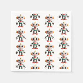 Guardanapo De Papel Customizable Robot Kids