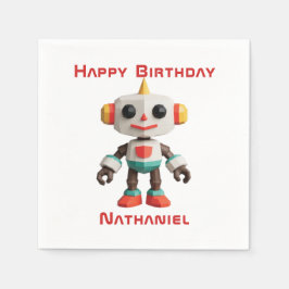 Guardanapo De Papel Customizable Robot Kids