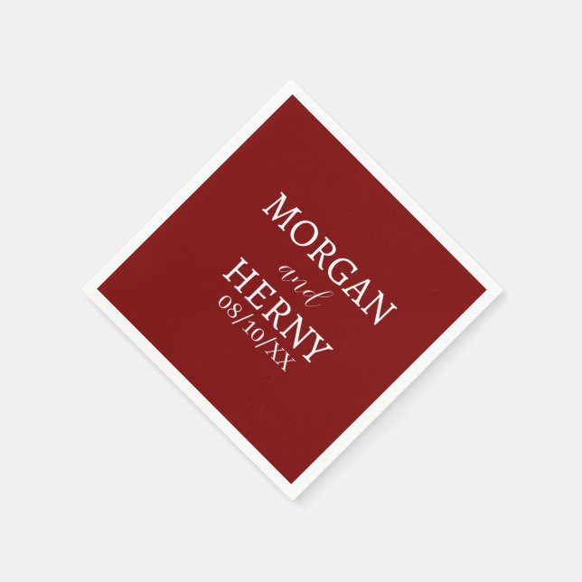 GUARDANAPO DE PAPEL CUSTOMIZED NAME STYLISH MODERN  WEDDING  (Canto)