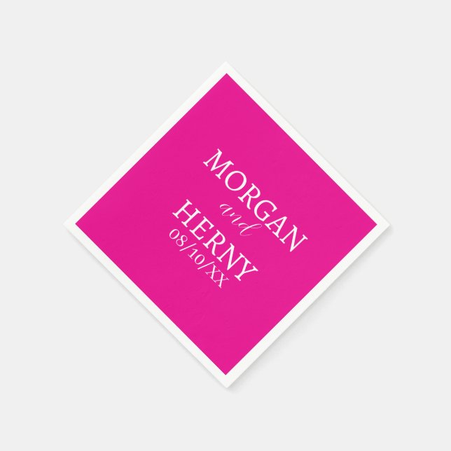 GUARDANAPO DE PAPEL CUSTOMIZED NAME STYLISH MODERN  WEDDING  (Canto)