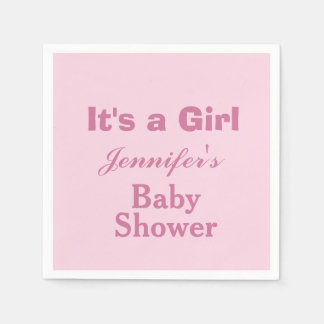Guardanapo De Papel Cuta rosa macia elegante É um Chá de fraldas femin