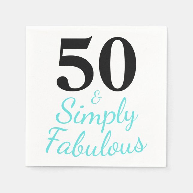 Guardanapo De Papel Cute 50 e Simplesmente Fabuloso Aniversário (Frente)