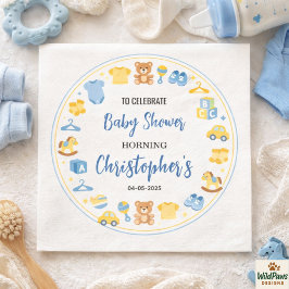 Guardanapo De Papel Cute Baby Clothes & Toys Boy Baby Shower