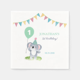 Guardanapo De Papel Cute Baby Koala Balloon Party Flag Birthday