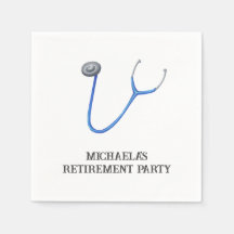 Cute Blue Stethoscope Doctor Nurse Retirement