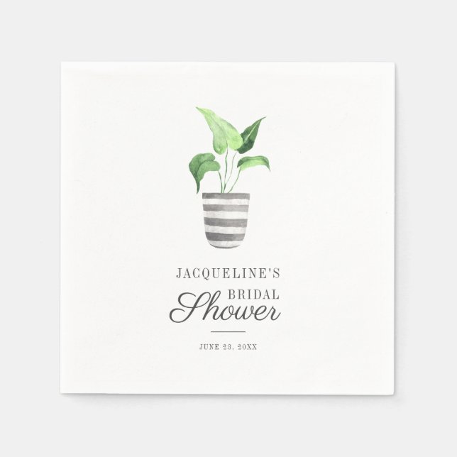 Guardanapo De Papel Cute Botânico Boho Planta Chá de Noiva Papel (Frente)