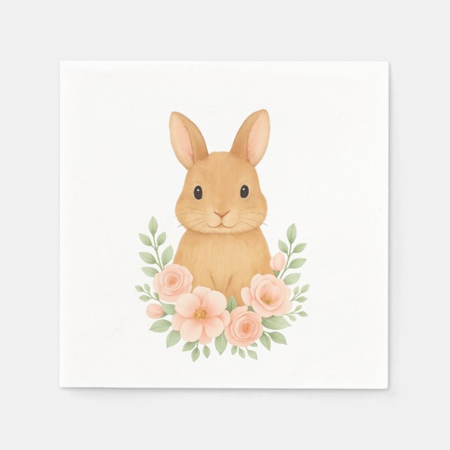 Guardanapo De Papel Cute bunny easter Paper Napkin (Frente)