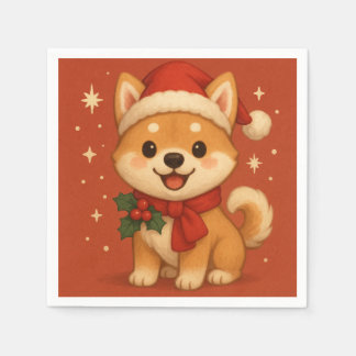 Guardanapo De Papel Cute Christmas puppy