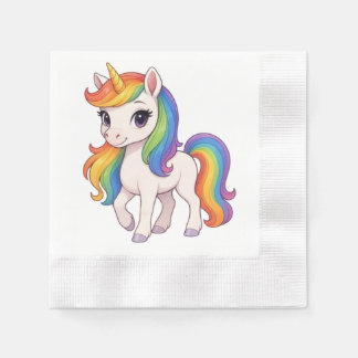 Guardanapo De Papel Cute, Colorful Rainbow unicorn