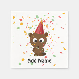Guardanapo De Papel Cute Confetti Party Beaver