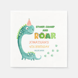 Guardanapo De Papel Cute Dinosaur Stomp Chomp Roar Birthday