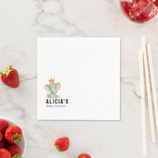 Guardanapo De Papel Cute Elephant Gender Neutral Baby Shower 