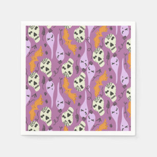Guardanapo De Papel Cute Fantasma de Halloween Morcego Crânio Doodle P