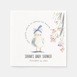 Guardanapo De Papel Cute Farm Chick Watercolor Floral Baby Shower