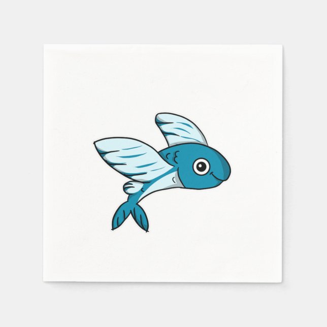 Guardanapo De Papel Cute Flying Fish Costume Fishing Gift Idea (Frente)