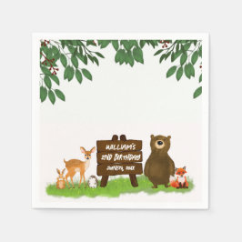 Guardanapo De Papel Cute Forest Animals Happy Woodland Kid's Birthday