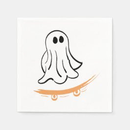 Guardanapo De Papel Cute ghost on skateboard