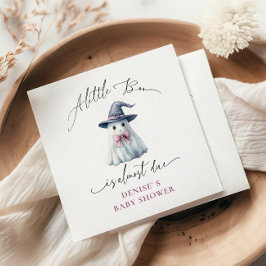 Guardanapo De Papel Cute Ghost with Pink Bow & Witch Hat  Baby Shower 